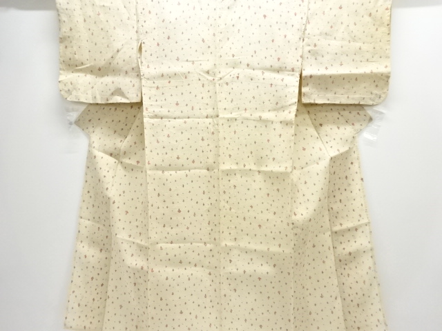 アンティーク　本場小千谷ちぢみ　抽象模様織り出し着物